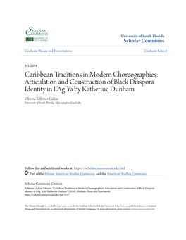 Caribbean Traditions in Modern Choreographies: Articulation and Construction of Black Diaspora Identity in L'ag'ya by Ka