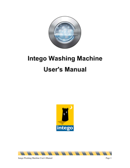 Intego Washing Machine User's Manual