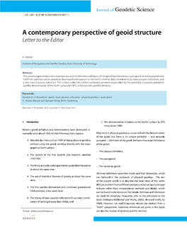A Contemporary Perspective of Geoid Structure Letter to the Editor