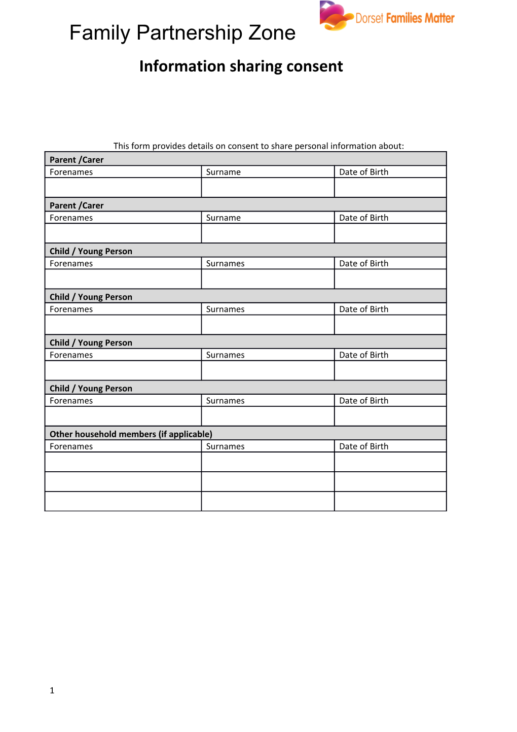 This Form Provides Details on Consent to Share Personal Information About