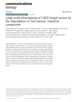 Large-Scale Phenotyping of 1,000 Fungal Strains for the Degradation of Non-Natural, Industrial Compounds