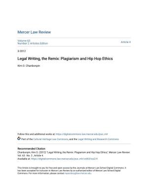 Legal Writing, the Remix: Plagiarism and Hip Hop Ethics