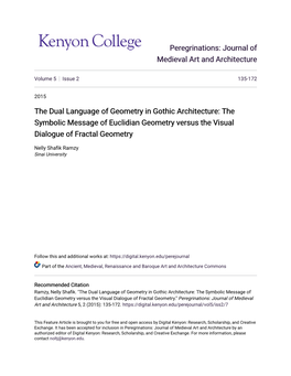 The Dual Language of Geometry in Gothic Architecture: the Symbolic Message of Euclidian Geometry Versus the Visual Dialogue of Fractal Geometry