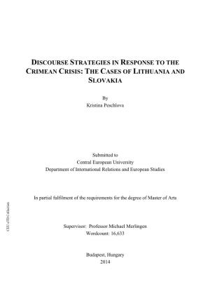Discourse Strategies in Response to the Crimean