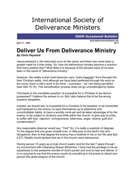 Deliver Us from Deliverance Ministry by Chris Hayward