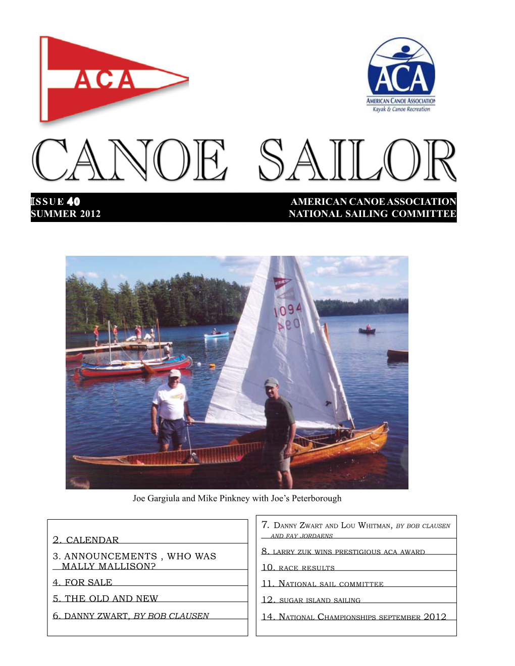 Ssue 40 American Canoe Association Summer 2012 National Sailing