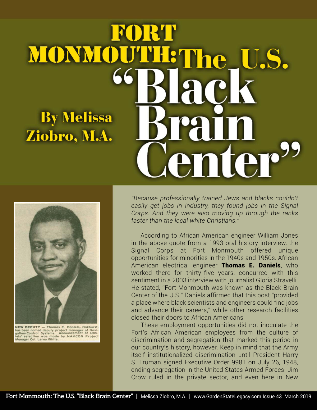Fort Monmouth: the US “Black Brain Center”