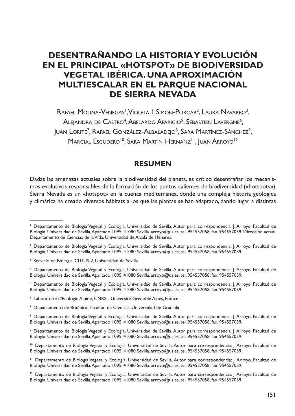 Hotspot» De Biodiversidad Vegetal Ibérica