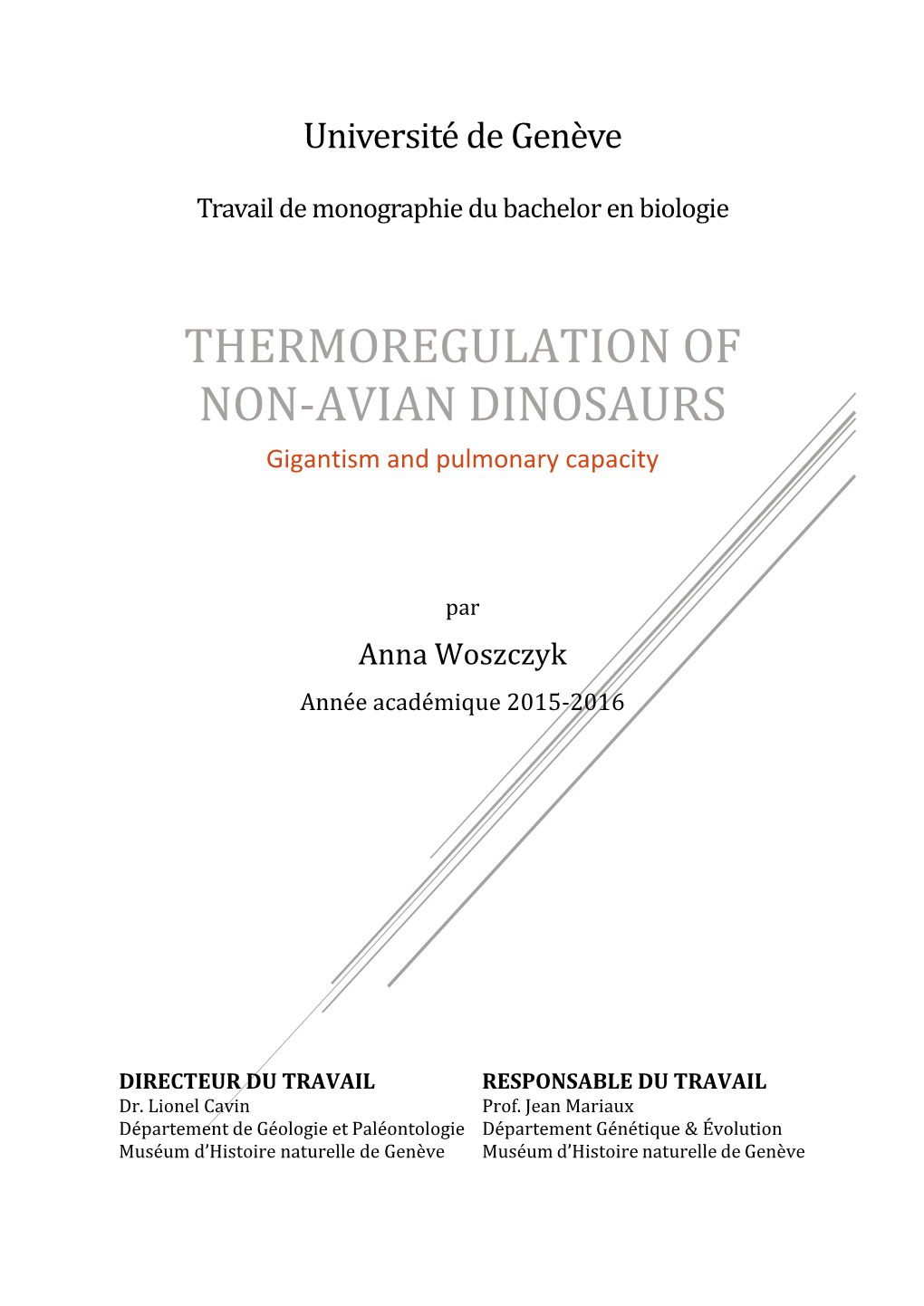 Thermoregulation of Non-Avian Dinosaurs | Anna Woszczyk