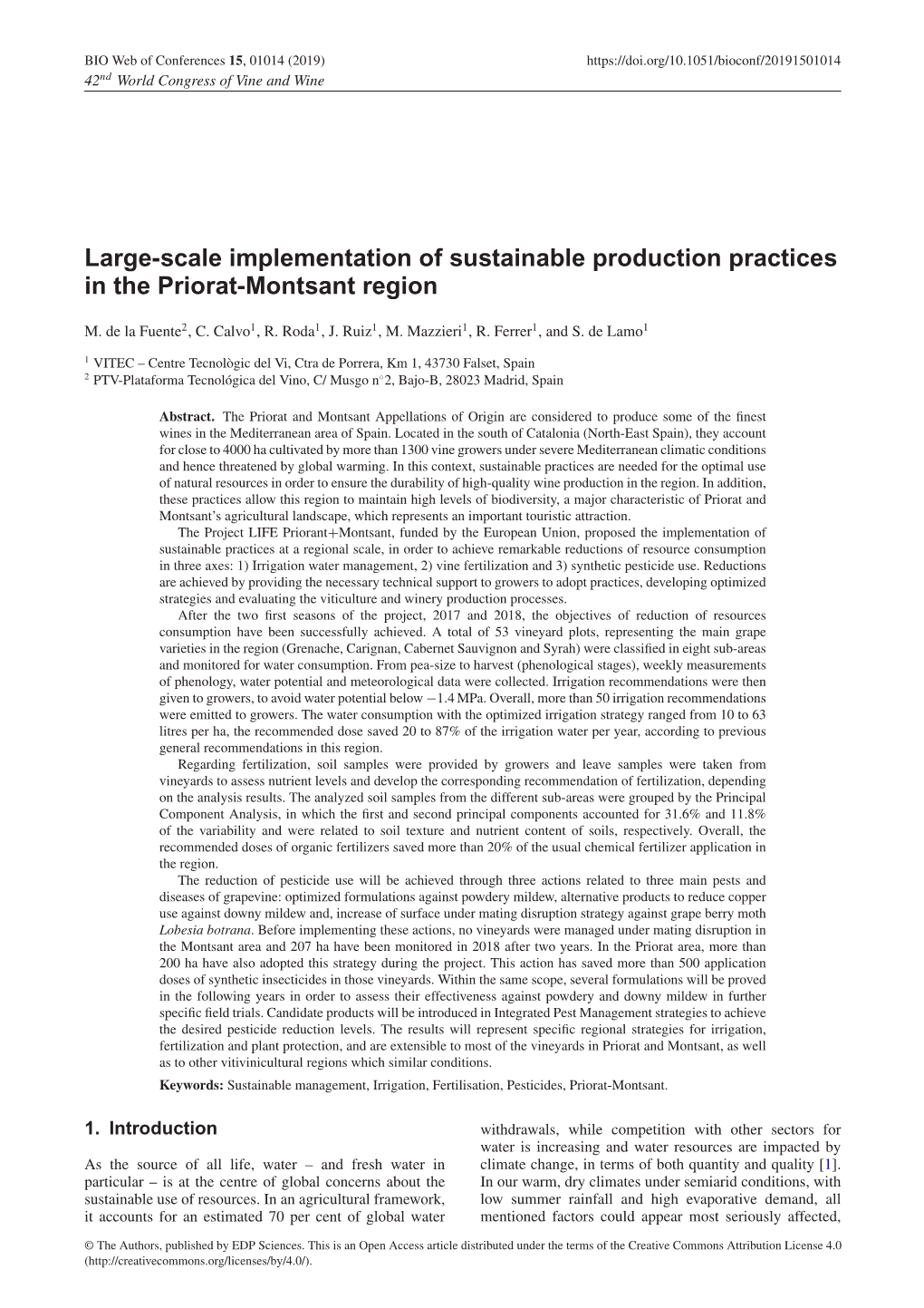 Large-Scale Implementation of Sustainable Production Practices in the Priorat-Montsant Region