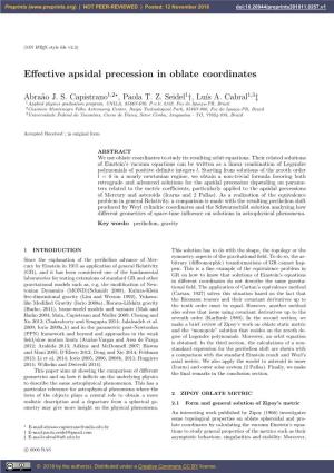 Effective Apsidal Precession in Oblate Coordinates