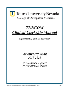 TUNCOM Clinical Clerkship Manual