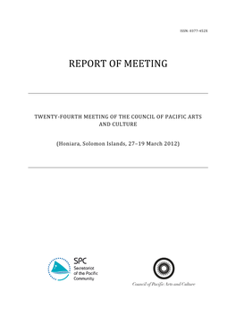 Report of Meeting