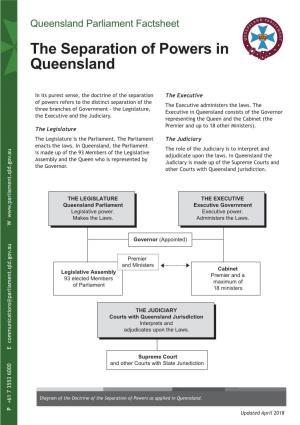 The Separation of Powers in Queensland