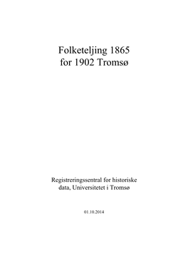 Folketeljing 1865 for 1902 Tromsø