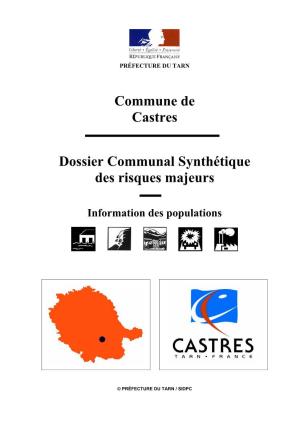 Commune De Castres Dossier Communal Synthétique Des Risques