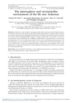 The Photosphere and Circumstellar Environment of the Be Star Achernar