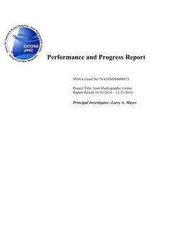 Performance and Progress Report