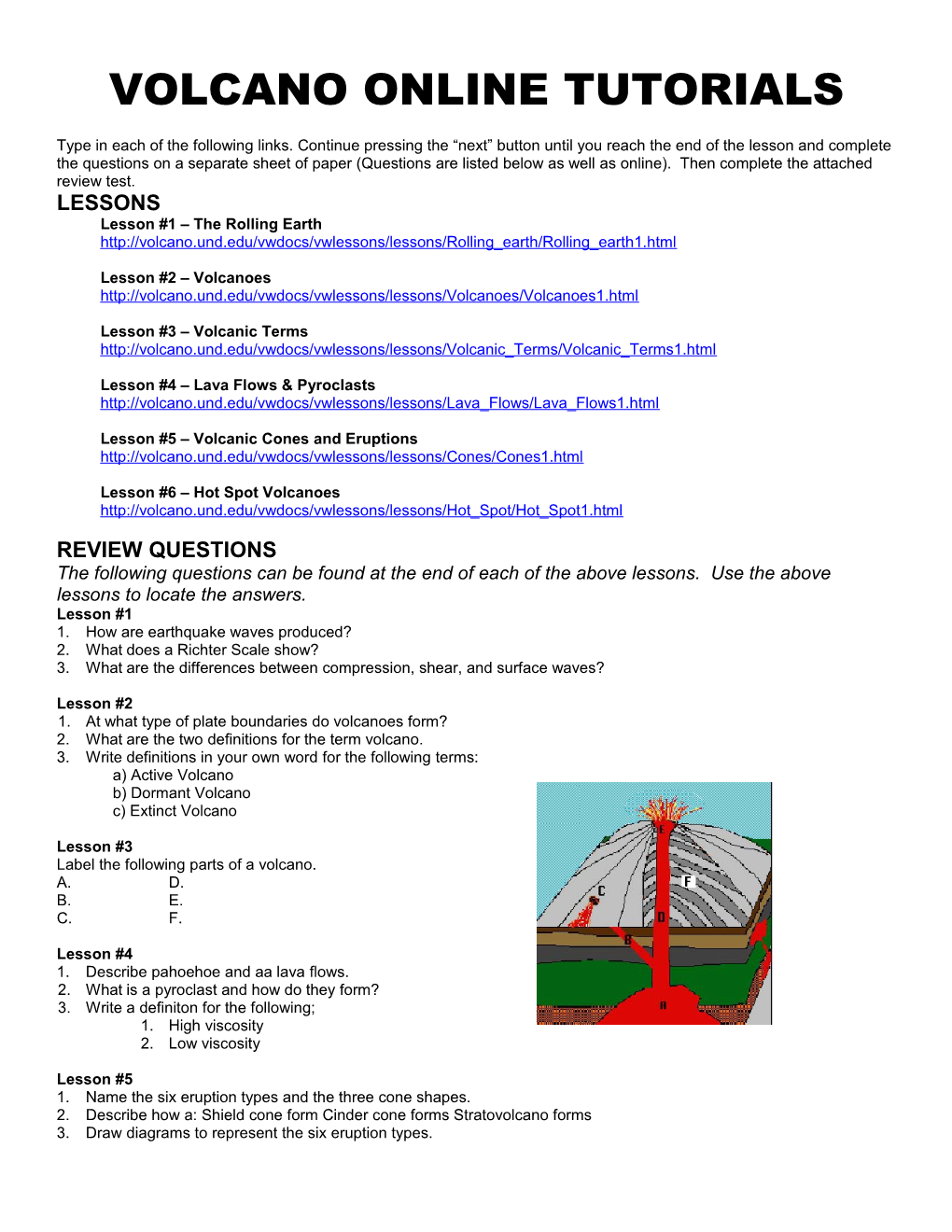 Volcano Online Tutorials