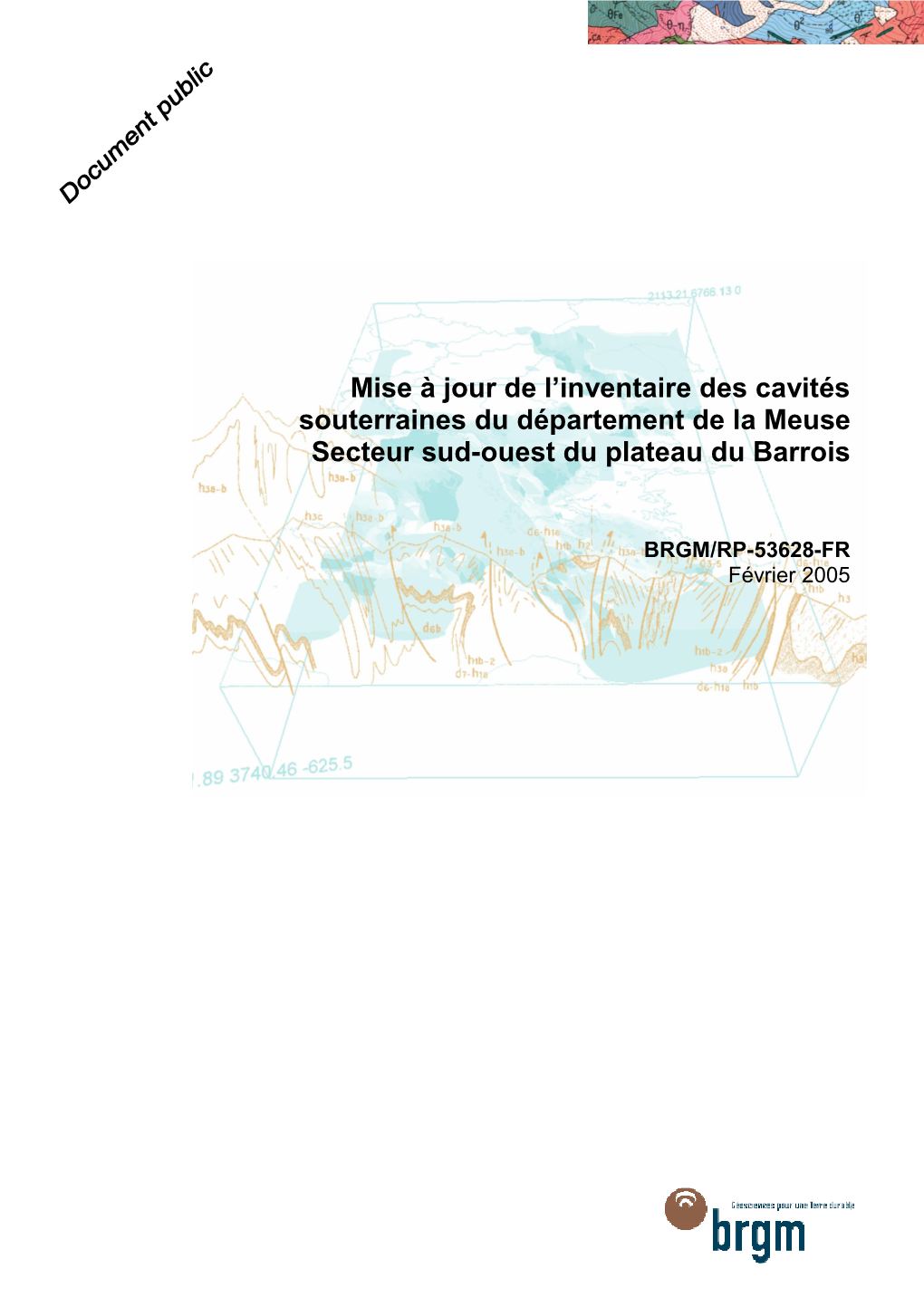 Mise À Jour De L'inventaire Des Cavités Souterraines Du Département De La