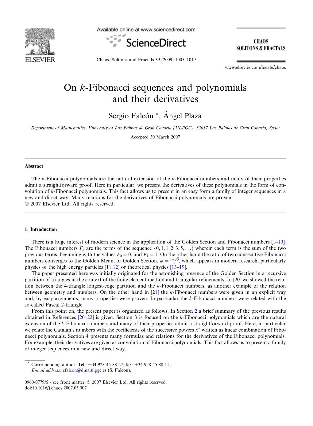 On K-Fibonacci Sequences and Polynomials and Their Derivatives