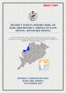 (Dsr) of Bargarh District, Odisha on Sand Mining / River Bed Mining