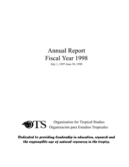 Annual Report Fiscal Year 1998 July 1, 1997-June 30, 1998