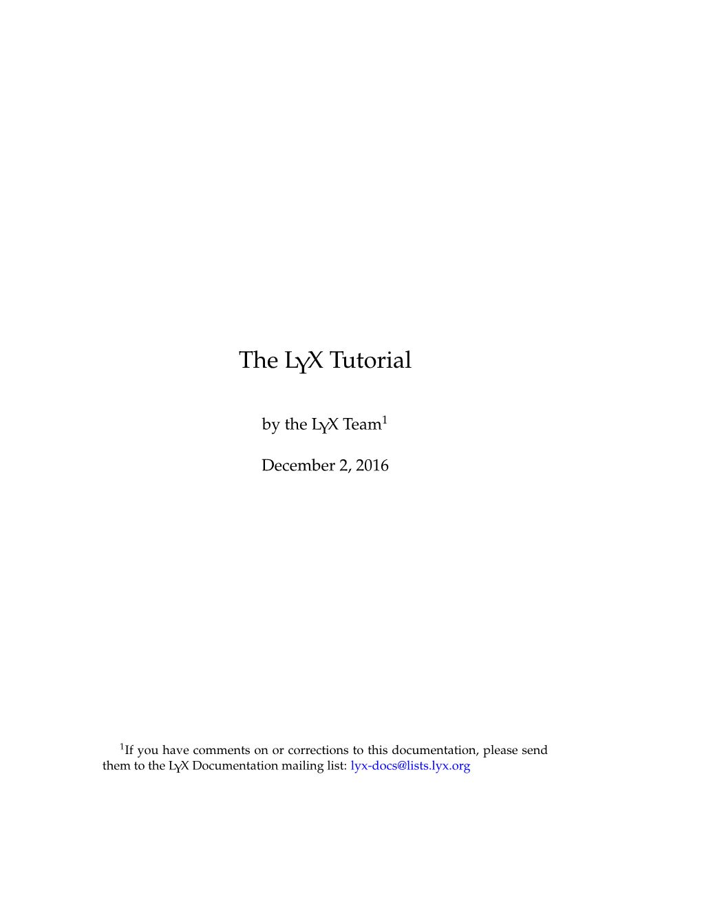 The LYX Tutorial