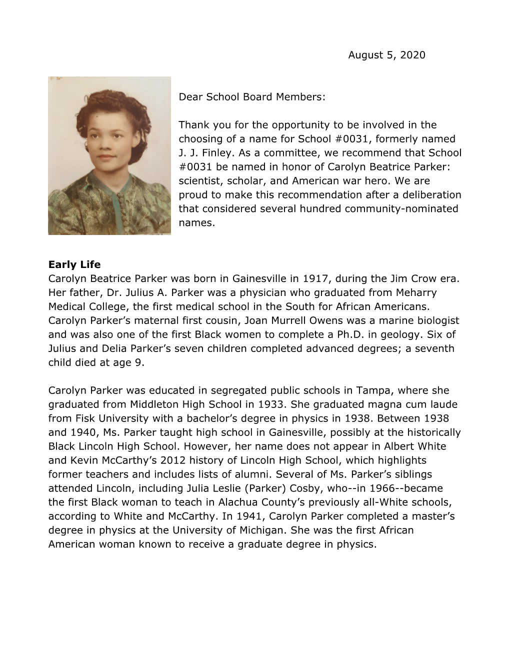 Carolyn Beatrice Parker: Scientist, Scholar, And American War Hero ...