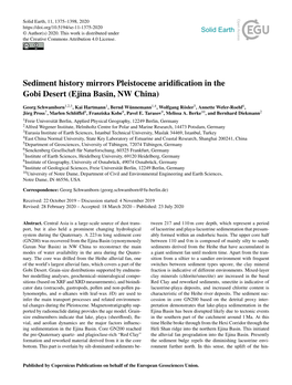 Sediment History Mirrors Pleistocene Aridification in the Gobi Desert