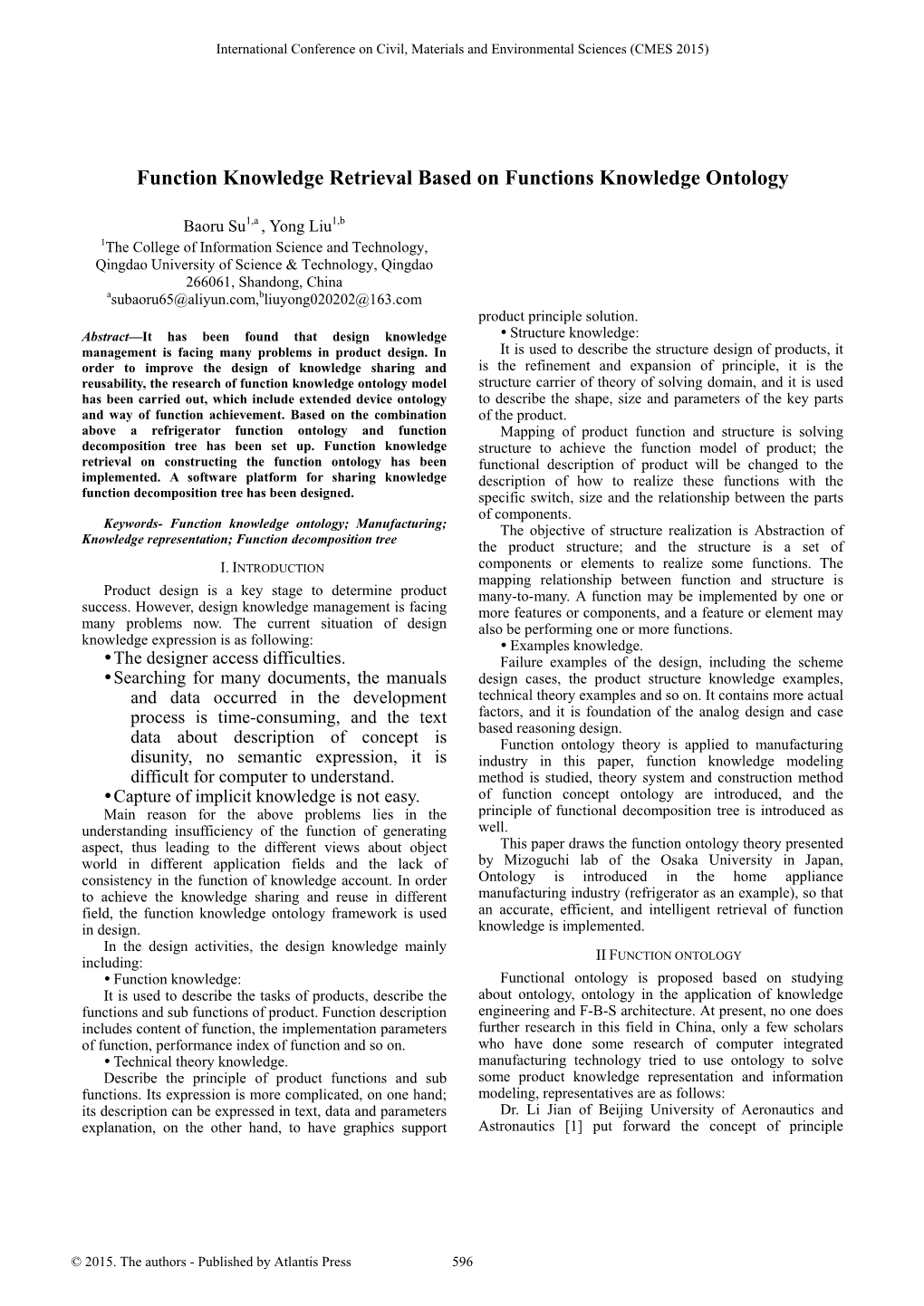 Function Knowledge Retrieval Based on Functions Knowledge Ontology