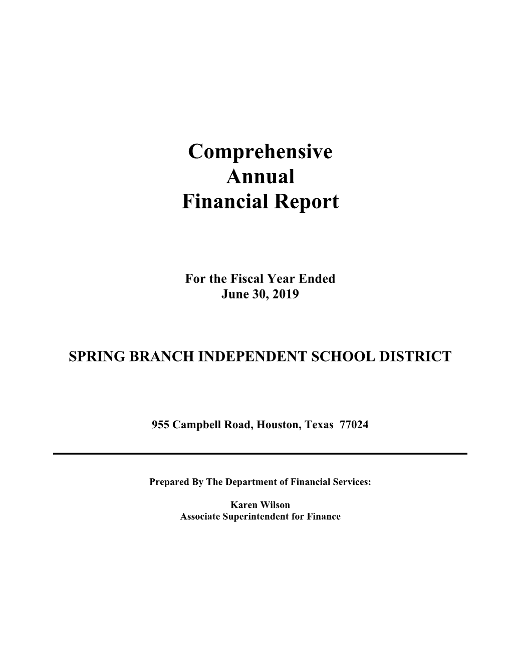 Comprehensive Annual Financial Report