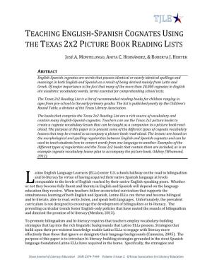 Teaching English-Spanish Cognates Using the Texas 2X2 Picture Book Reading Lists