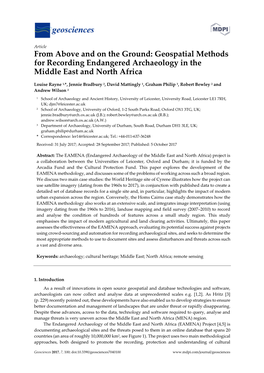 Geospatial Methods for Recording Endangered Archaeology in the Middle East and North Africa