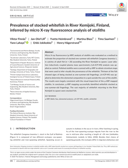 Prevalence of Stocked Whitefish in River Kemijoki, Finland, Inferred by Micro X-Ray Fluorescence Analysis of Otoliths