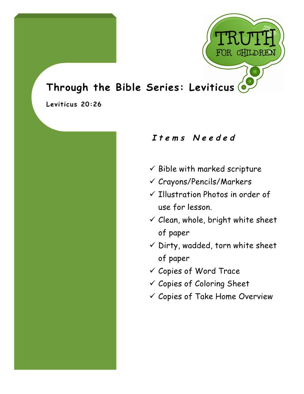 Through the Bible Series: Leviticus