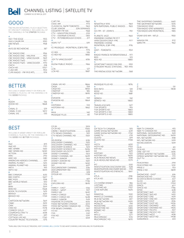 Channel Listing Satellite Tv Current As of May 26, 2017