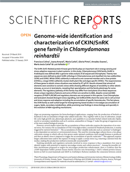 Genome-Wide Identification and Characterization of CKIN/Snrk Gene Family in Chlamydomonas Reinhardtii