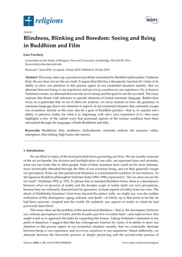 Seeing and Being in Buddhism and Film