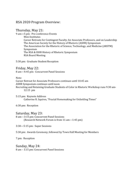 RSA 2020 Program Overview