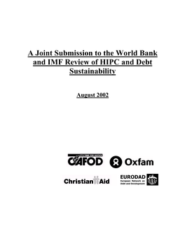 A Joint Submission to the World Bank and IMF Review of HIPC and Debt Sustainability
