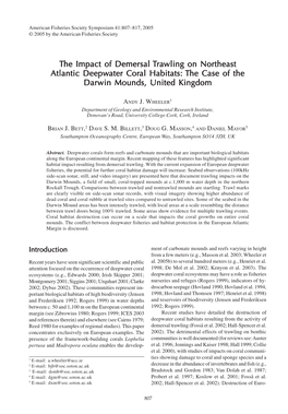 The Impact of Demersal He Impact of Demersal He Impact of Demersal Trawling on Northeast Wling on Northeast Atlantic Deepw Atlan