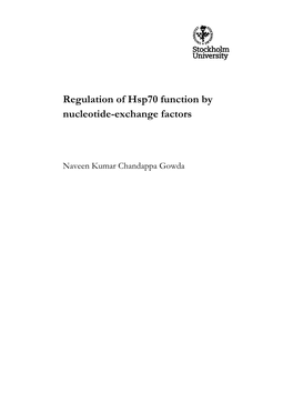 Regulation of Hsp70 Function by Nucleotide-Exchange Factors