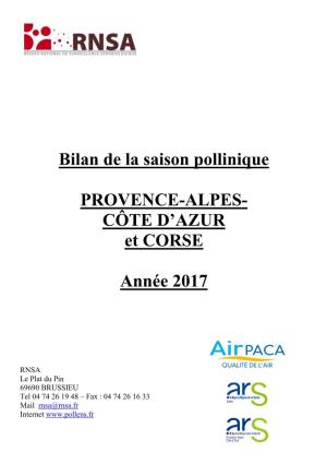 Bilan De La Saison Pollinique PACA 2017