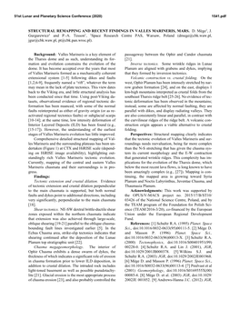 Structural Remapping and Recent Findings in Valles Marineris, Mars