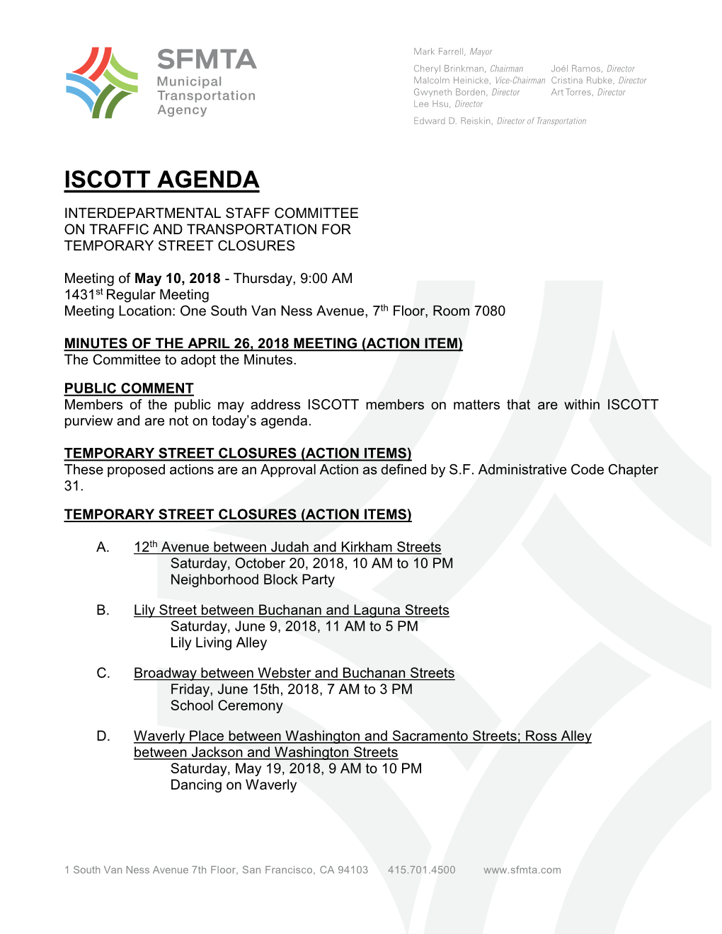 Iscott Agenda