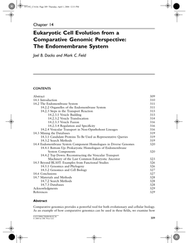 Eukaryotic Cell Evolution from a Comparative Genomic Perspective: the Endomembrane System Joel B