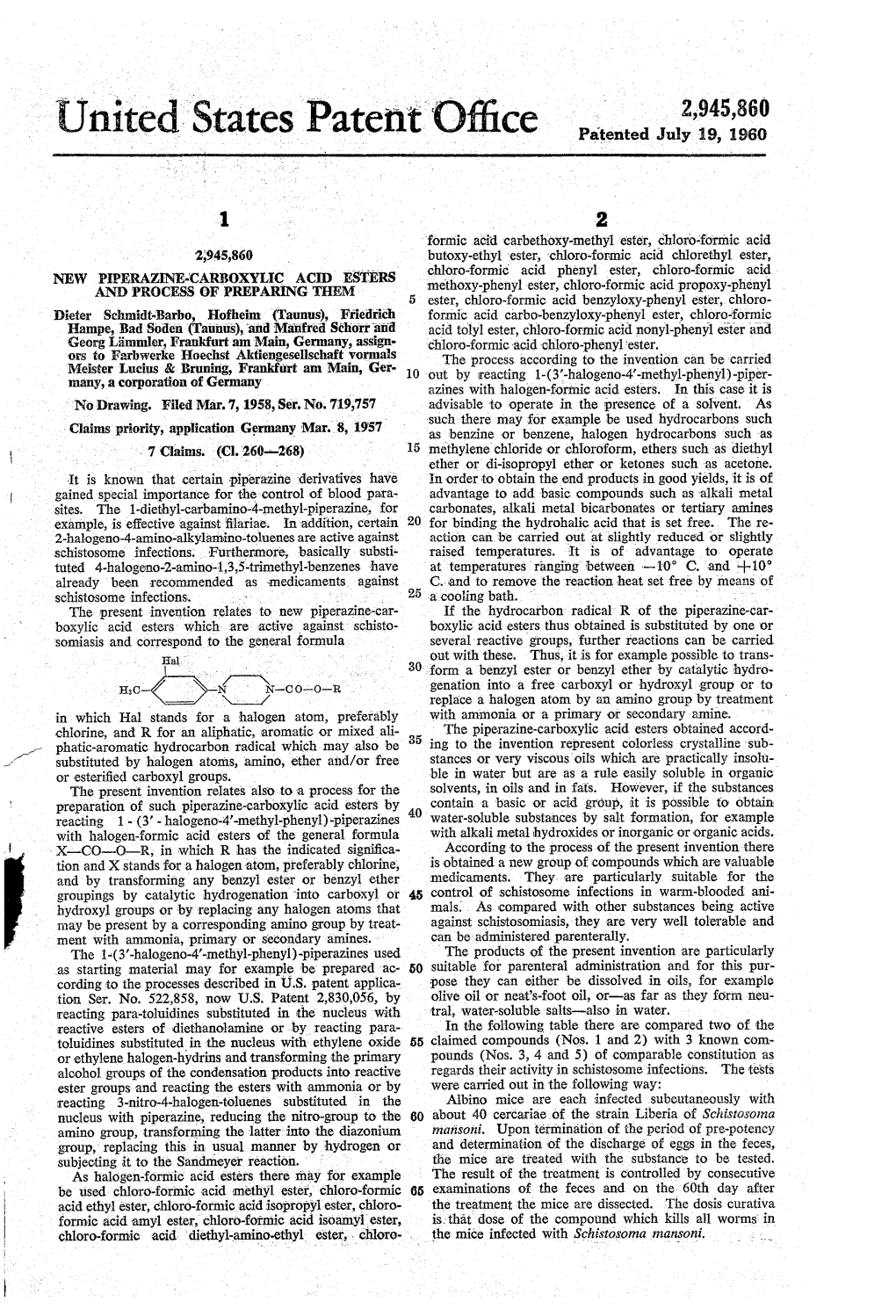 United States Patent Office Patented July 19, 1960