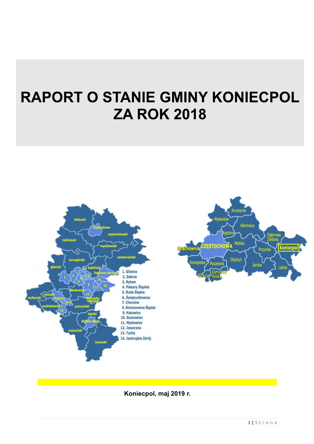 Raport O Stanie Gminy Koniecpol Za Rok 2018