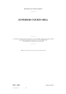 Superior Courts Bill [B52-2003]